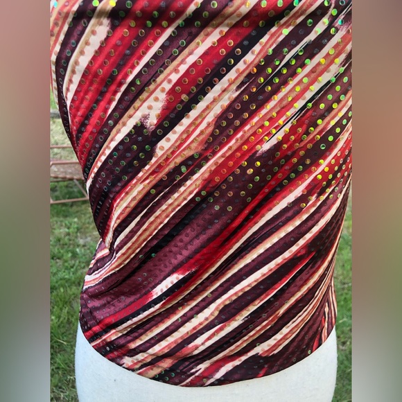 Vintage Y2K Sequin Abstract Striped Sleeveless Top - Picture 9 of 15
